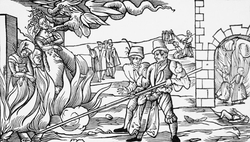 Detail of Burning of Witches by Anonymous