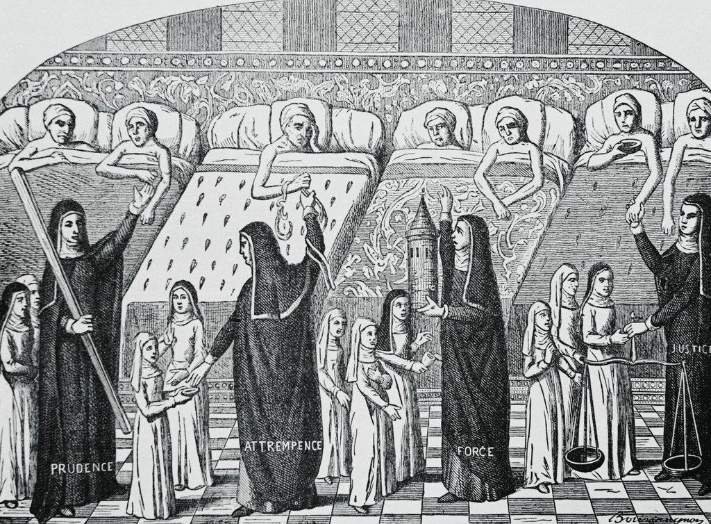 Detail of Illustration of French Hospital Ward by Anonymous