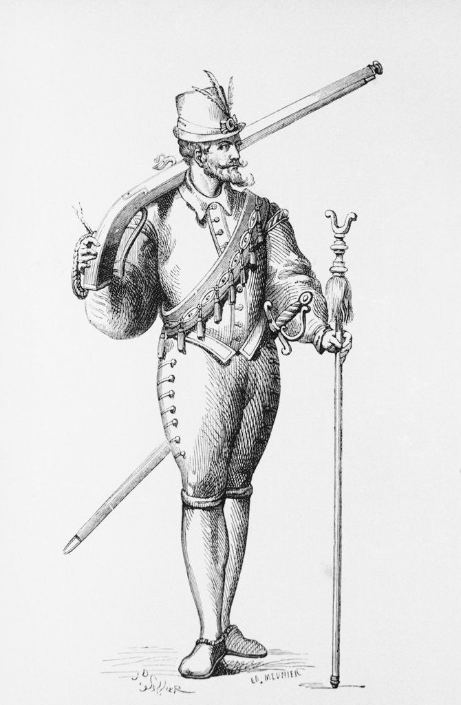 Detail of Portrait of Soldier Holding Arquebus by Anonymous