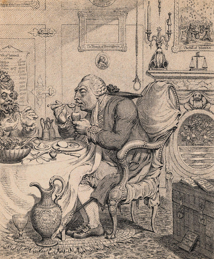 Detail of Illustration of King George III Dining with His Queen by Anonymous