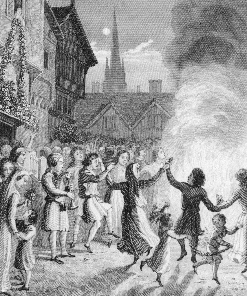 Detail of Townspeople Dancing Together by Anonymous