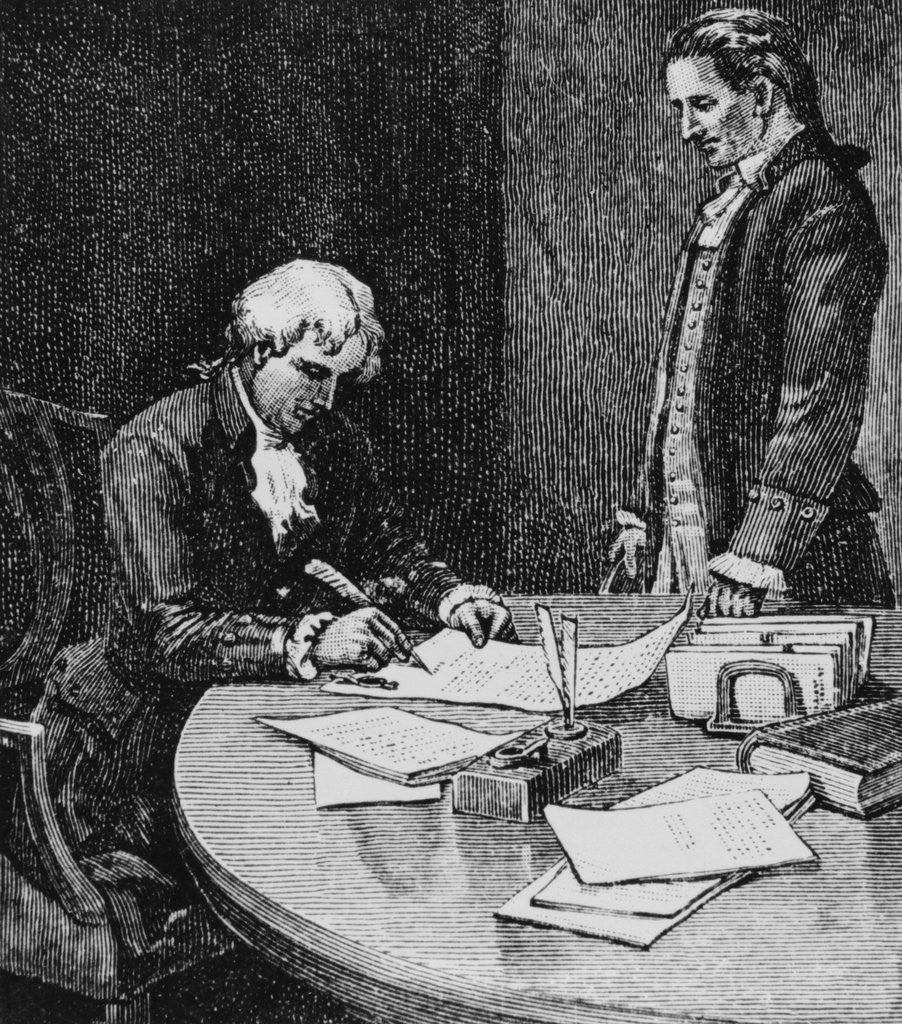 Detail of Illustration with Thomas Jefferson Approving the Louisiana Purchase by Anonymous