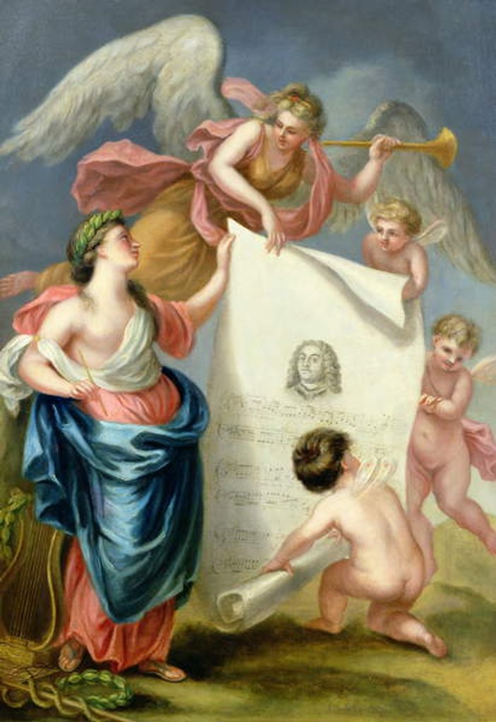 Detail of Allegorical study for a memorial print of Handel by Giovanni Battista Cipriani