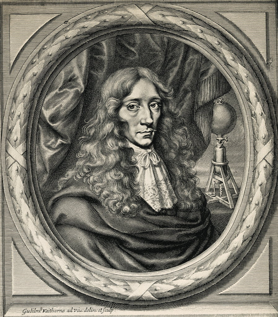 Detail of Engraving of Robert Boyle by William Faithorne
