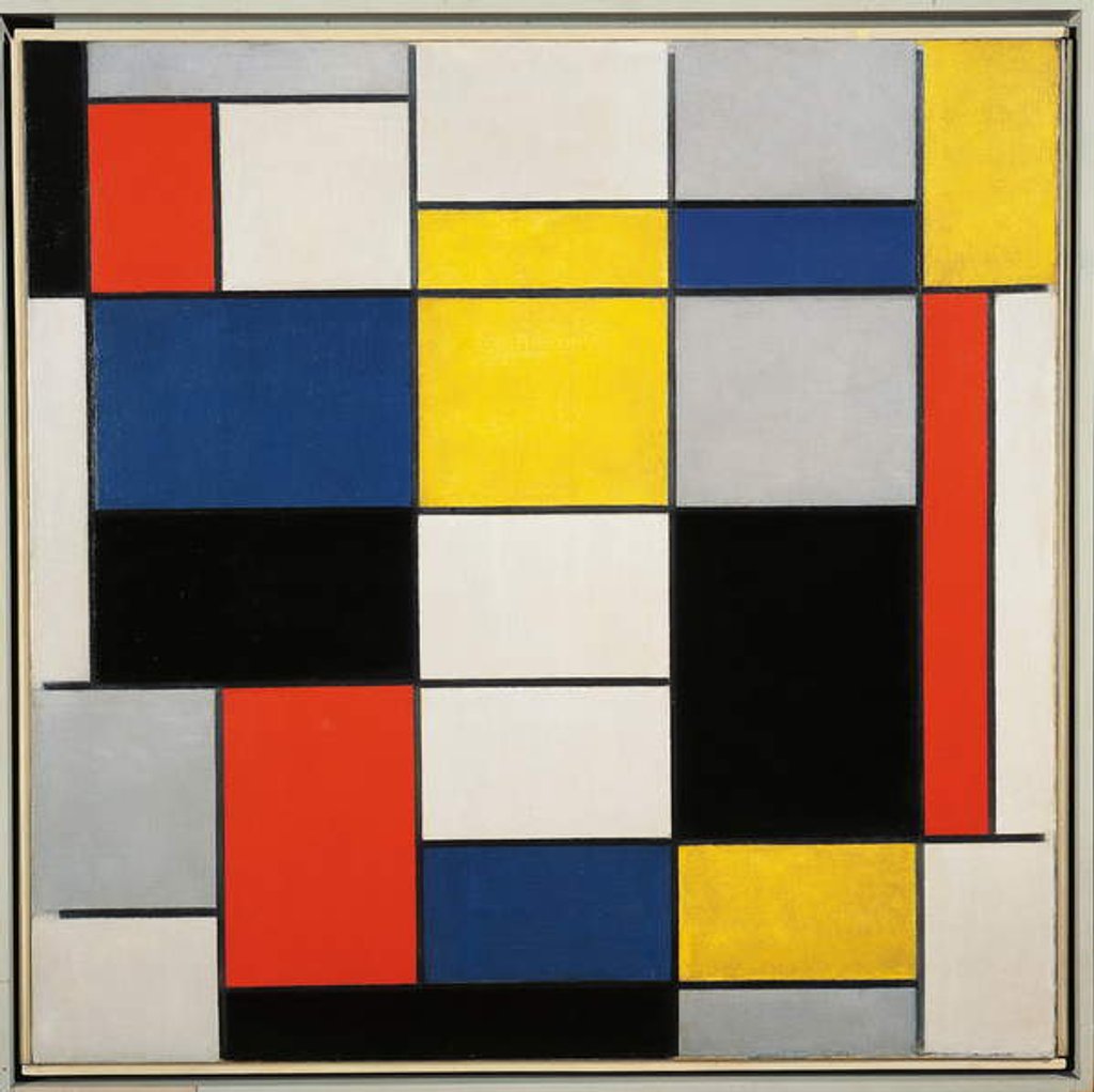 Detail of Large Composition with Black, Red, Grey, Yellow and Blue, 1919-1920 by Piet Mondrian
