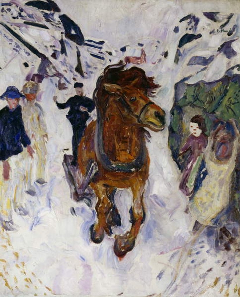 Detail of Galloping horse, 1910, by Edvard Munch, oil on canvas. Norway, 20th century. by Edvard Munch