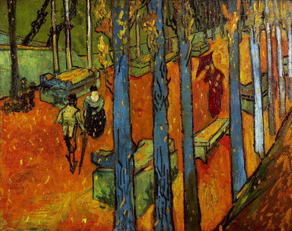 Detail of Falling leaves, 1888 by Vincent van Gogh