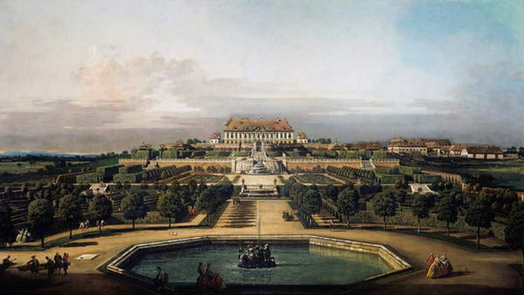 Detail of The imperial castle Schlosshof, garden side, 1759-1760 by Bernardo Bellotto