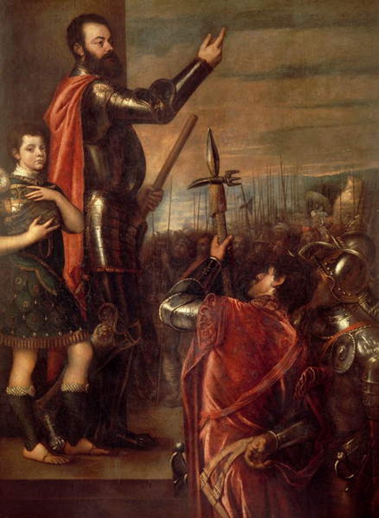 Detail of The Allocution of Alfonso d’Avalos to His Troops, 1540-41 by Titian