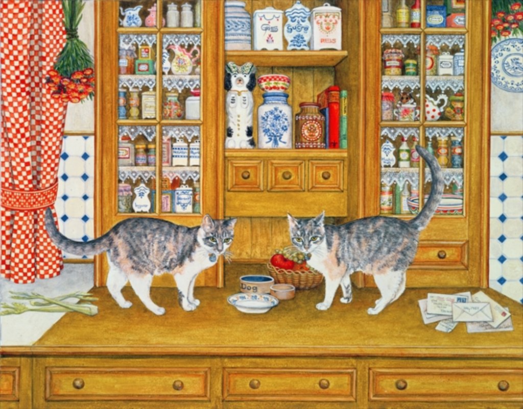 Detail of Dresser Cats by Ditz Ditz