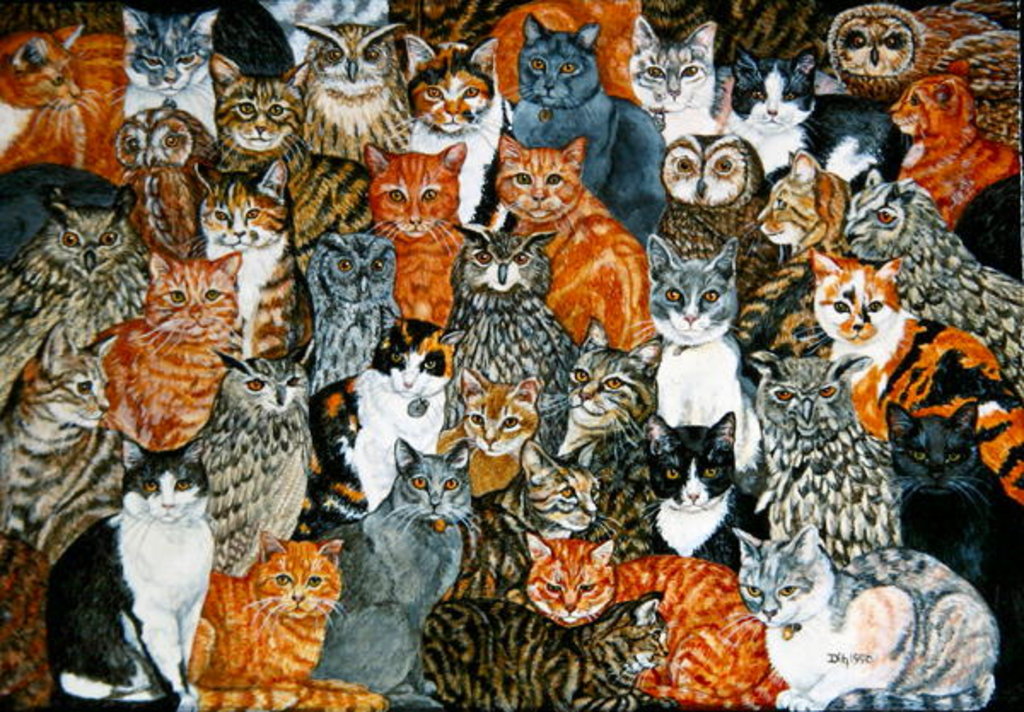 Detail of The Owls and the Pussycats by Ditz Ditz