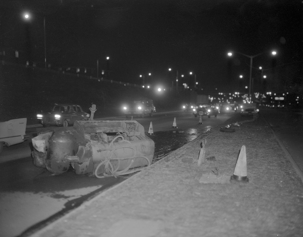 Detail of Wrecked Engine on Long Island Expressway by Anonymous