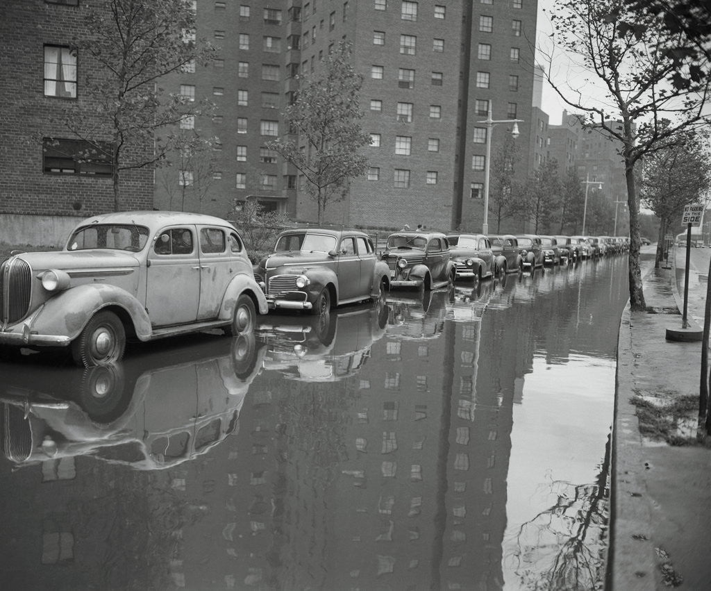 Detail of Cars on Flooded Street in New York City by Anonymous