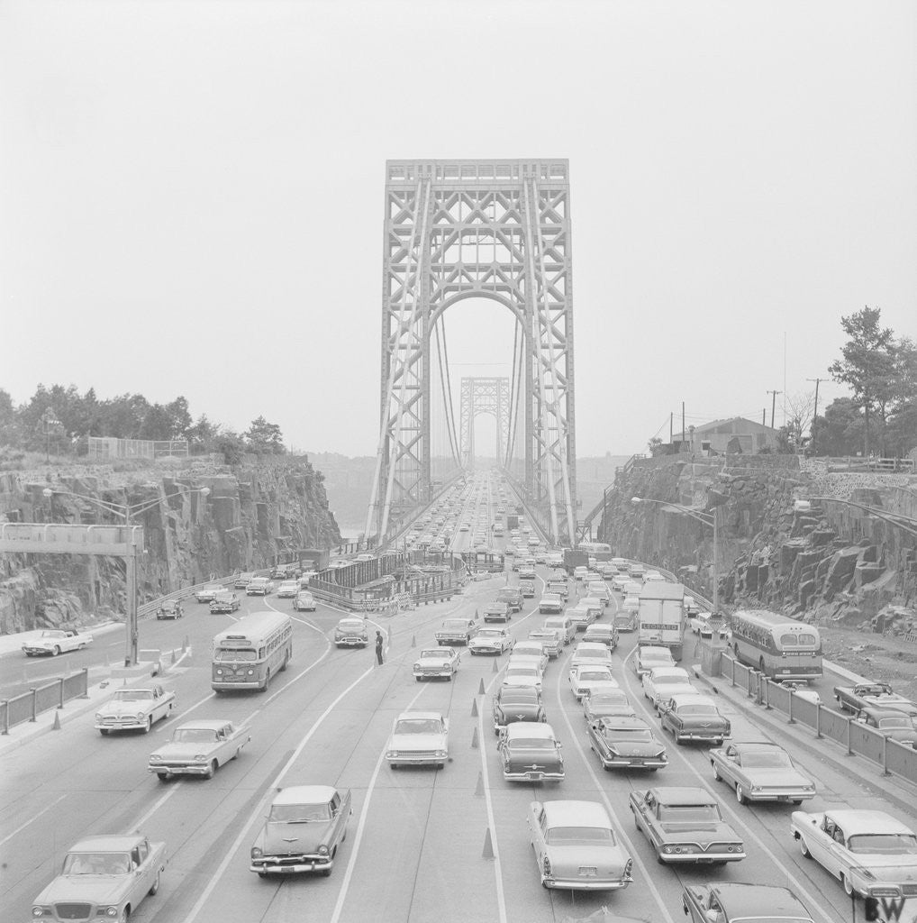 Detail of Traffic on George Washington Bridge by Anonymous