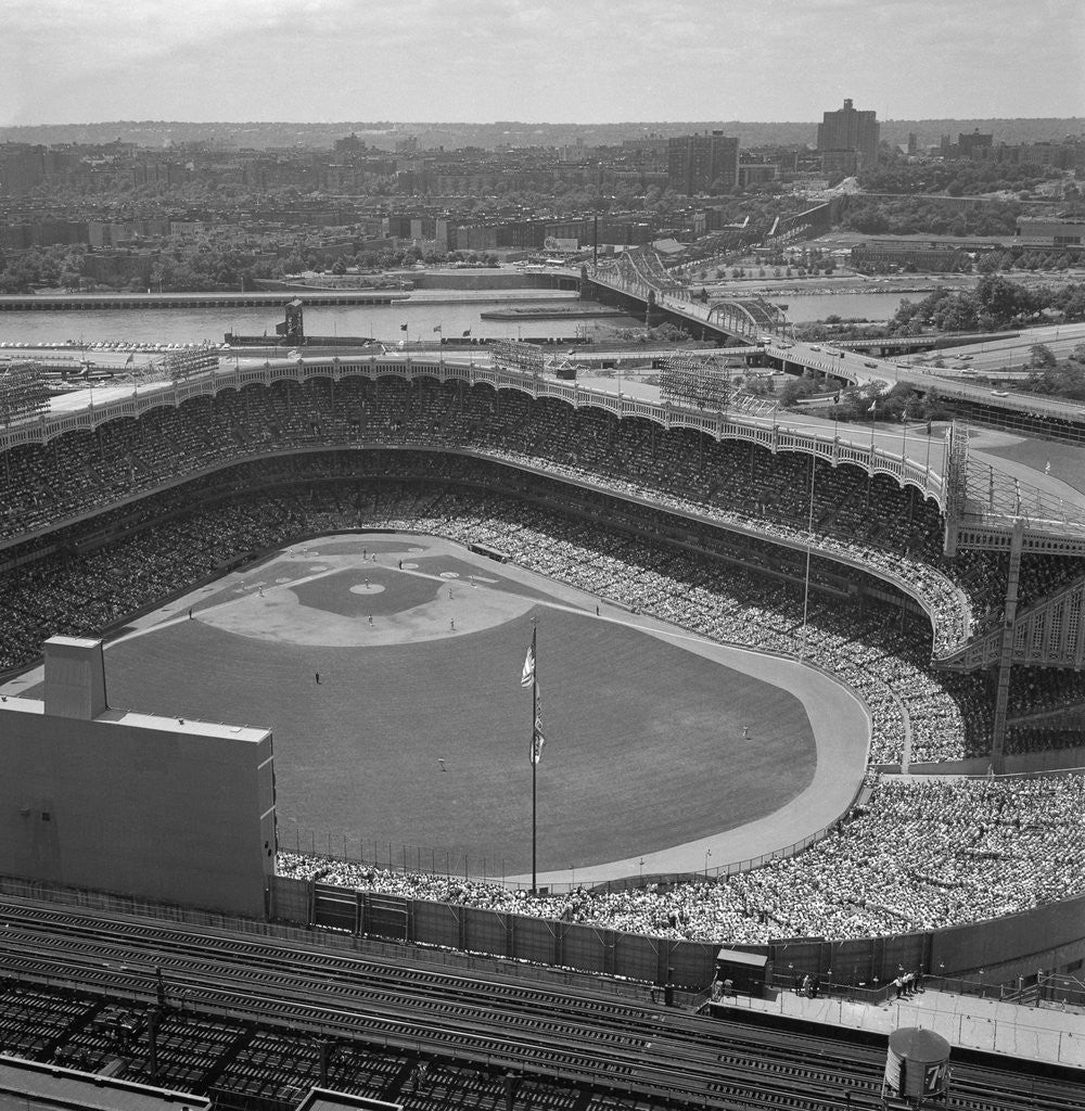 Detail of Aerial View of Crowds at Yankee Stadium by Corbis