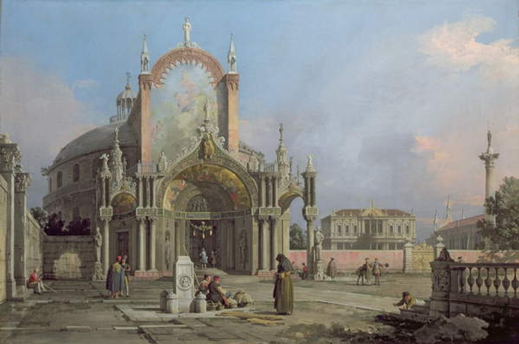 Detail of Capriccio of a church, c.1750 by Canaletto