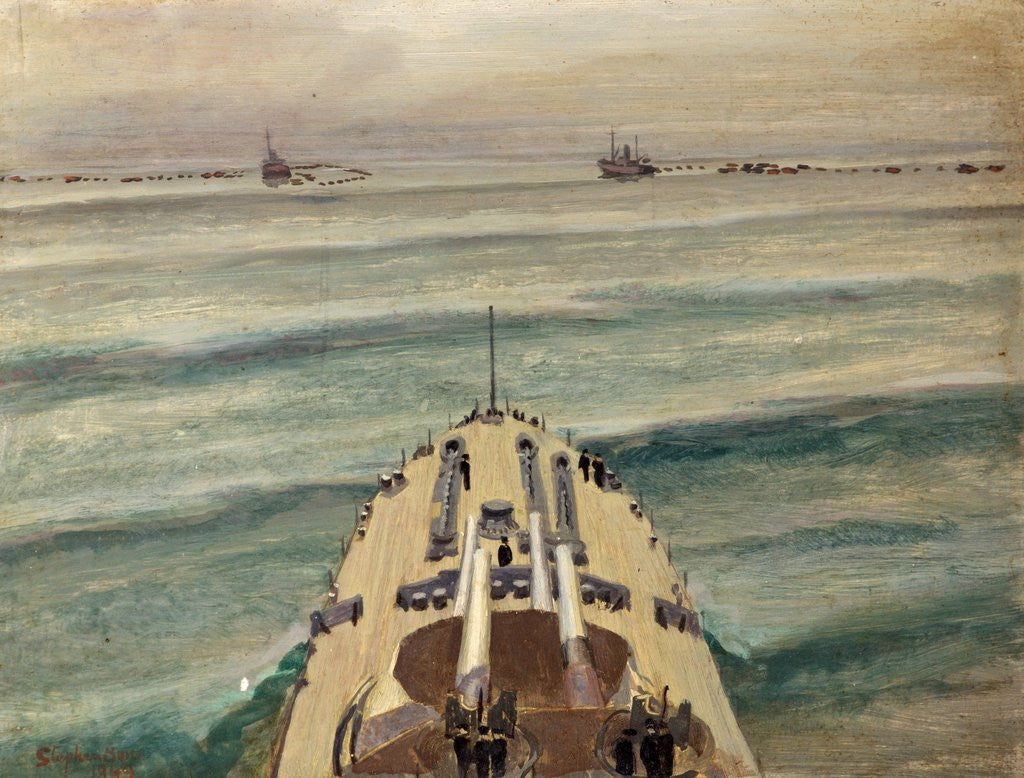 Detail of HMS Malaya Leaving a Protected Anchorage by Stephen Bone