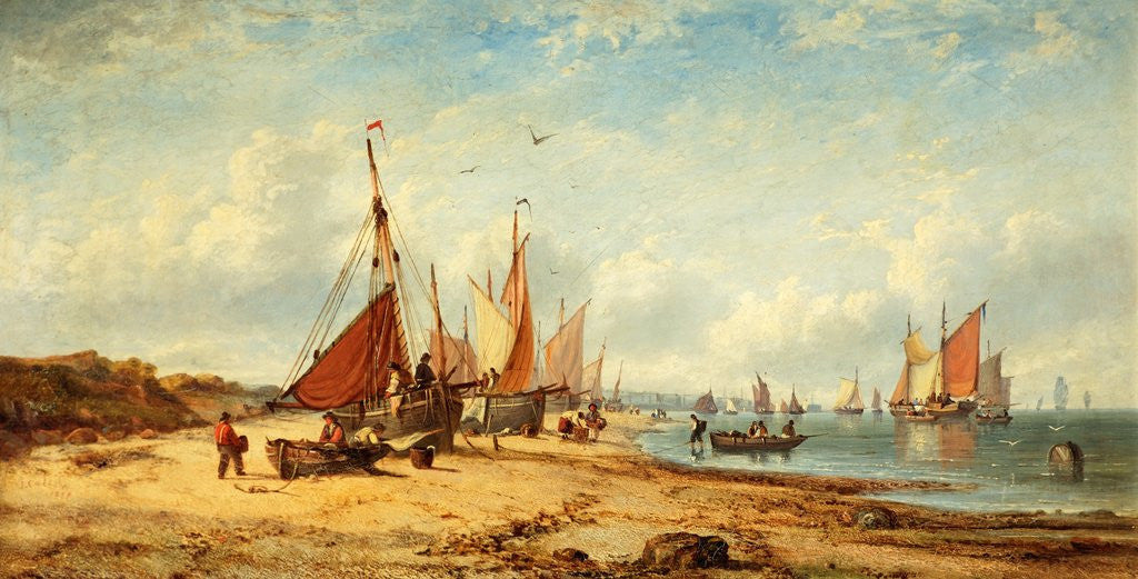 Detail of Coast Scene with Shipping by John Callow