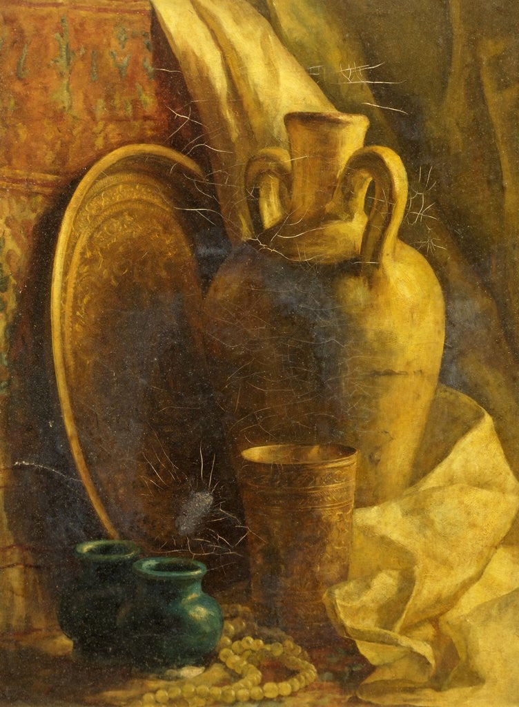 Detail of Still Life with Pot Plate and Beads by Anonymous