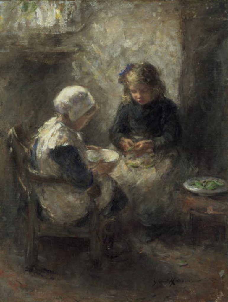 Detail of Shelling Peas by Robert Gemmell Hutchison