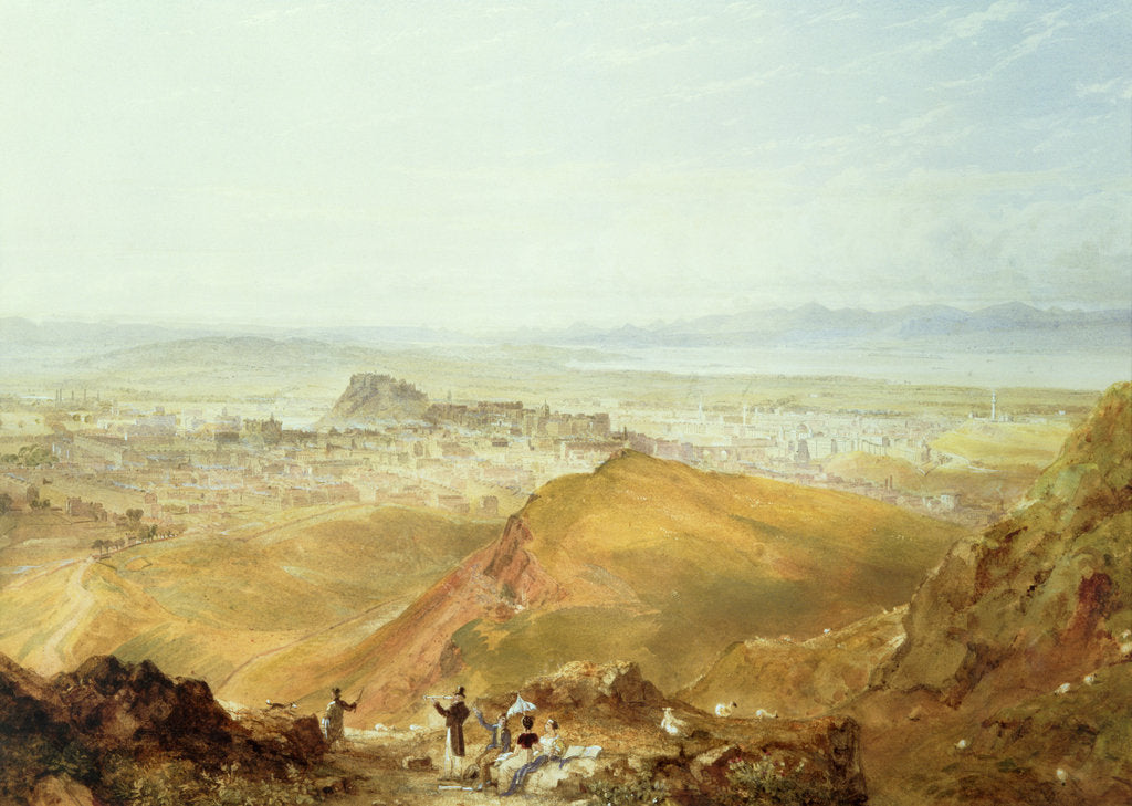 Detail of View of Edinburgh from Arthur's Seat by Hugh William Williams