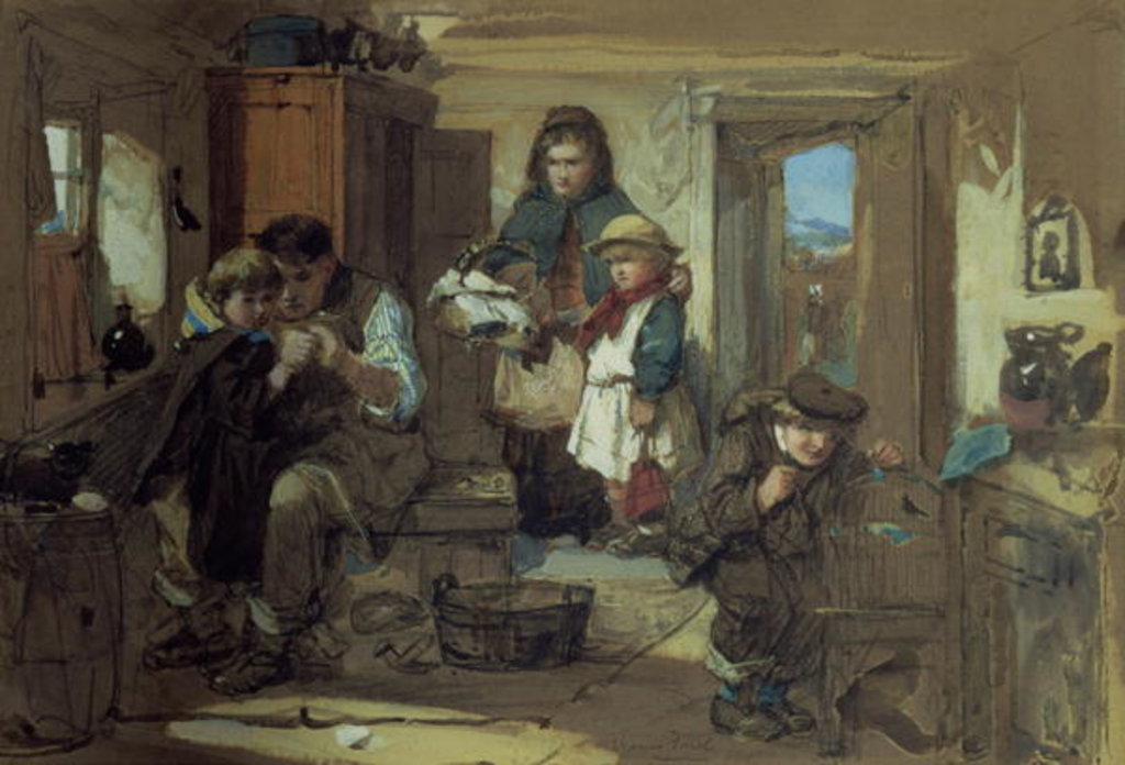 Detail of Seeing Them Off by Thomas Faed