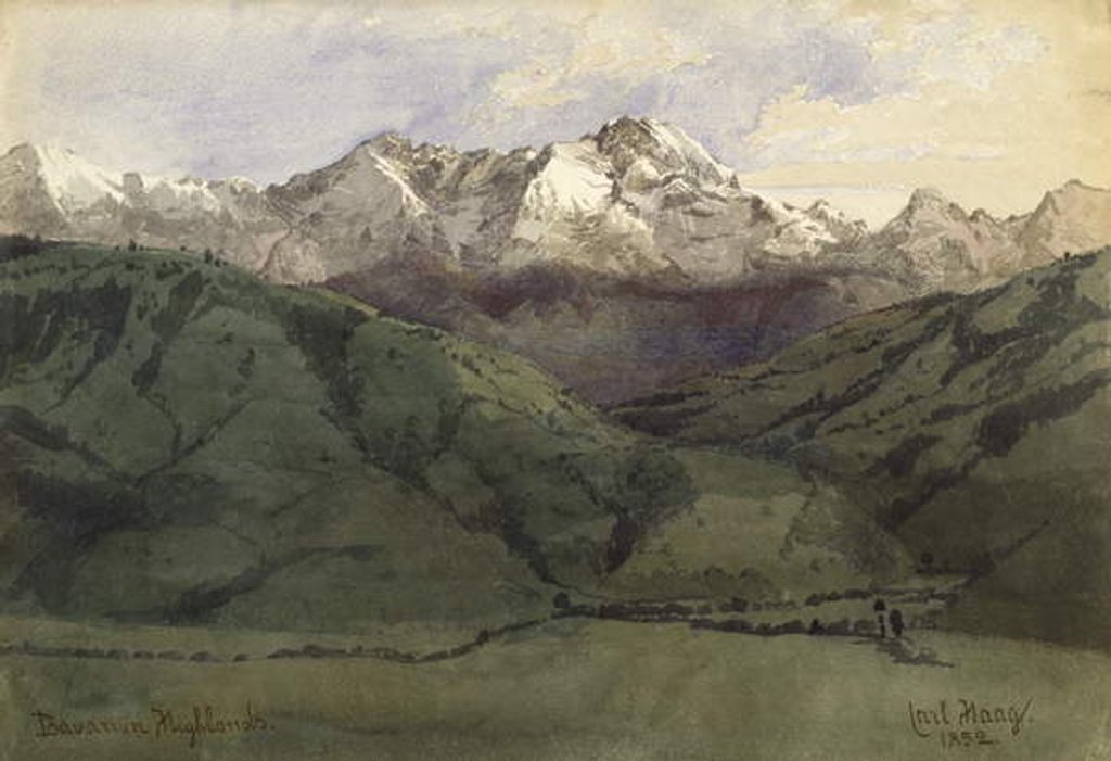 Detail of Bavarian Highlands, 1852 by Carl Haag