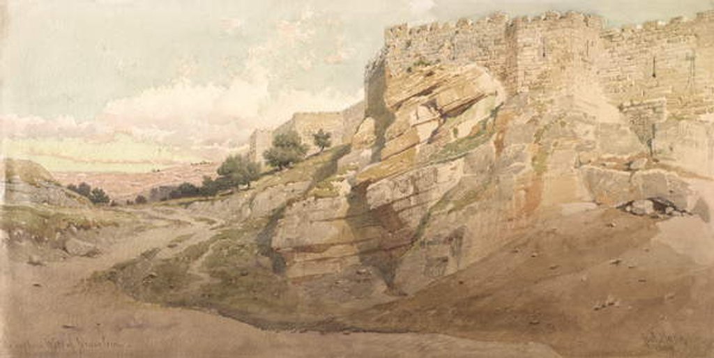 Detail of The Northern Wall of Jerusalem, 1859 by Carl Haag