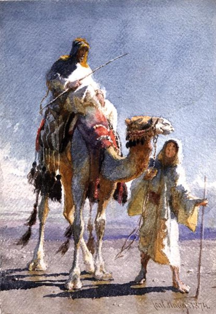 Detail of The Shaik and his Guide, 1874 by Carl Haag