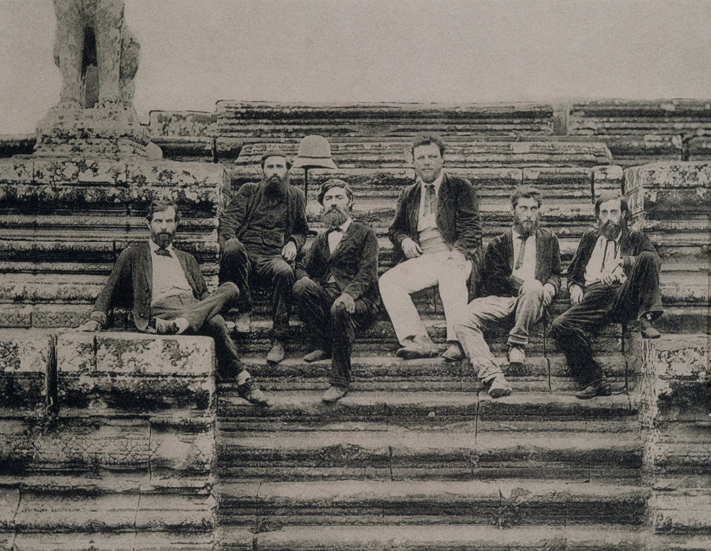 Detail of Portrait of Explorers at Angkor Wat, Vietnam, 1868 by Anonymous