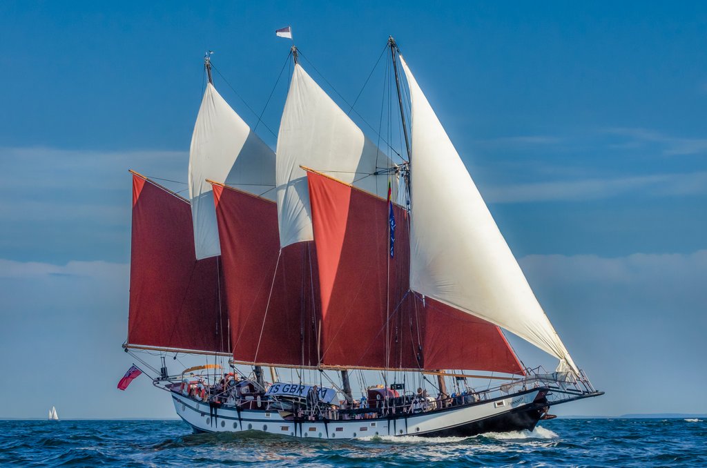 Detail of Schooner Trinovante by Richard Sibley