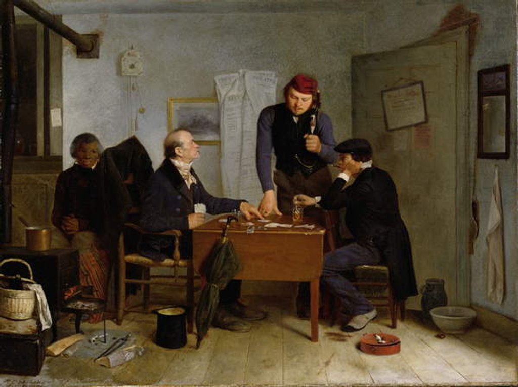 Detail of The Card Players, 1846 by Richard Caton Woodville