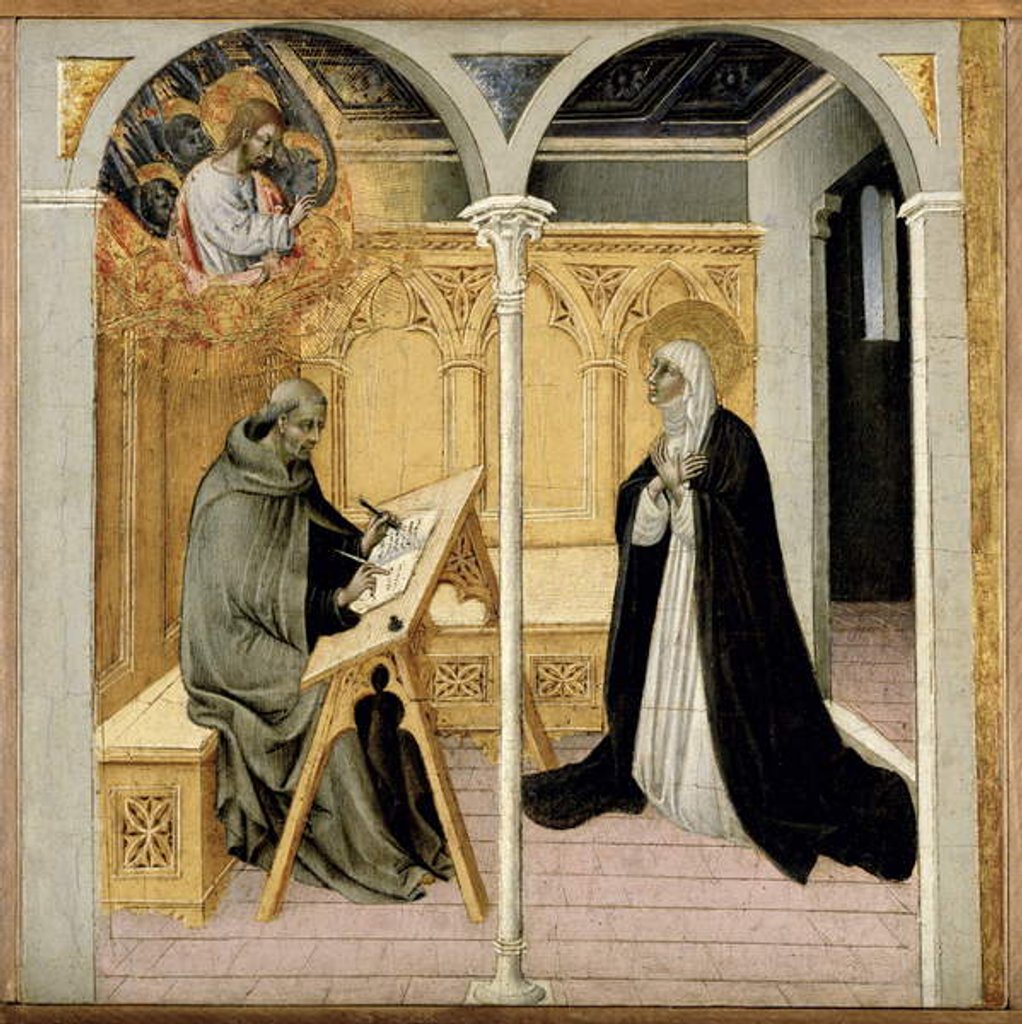 Detail of St. Catherine of Siena Dictating Her Dialogues, c.1447-61 by Giovanni di Paolo di Grazia