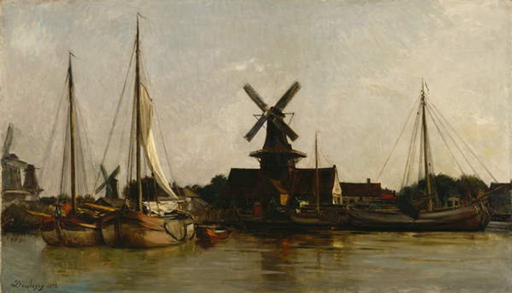 Detail of Mills at Dordrecht, 1872 by Charles Francois Daubigny