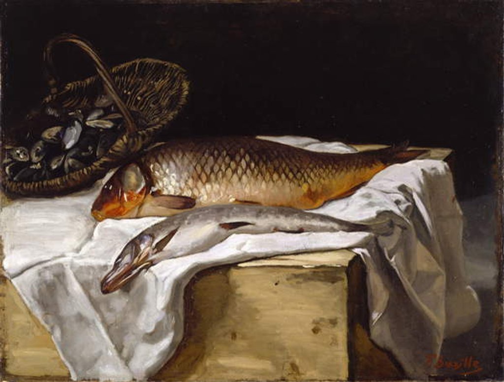 Detail of Still Life with Fish, 1866 by Jean Frederic Bazille