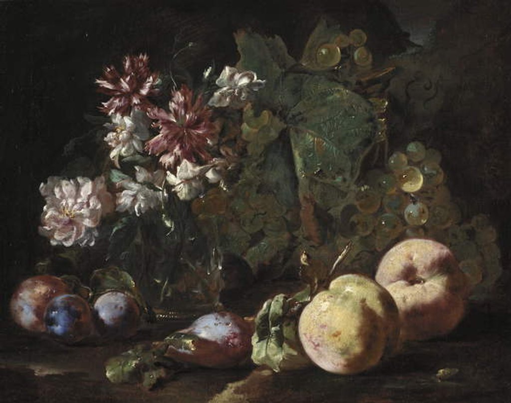 Detail of Still Life of Fruit and Flowers, 1670-80 by Abraham Brueghel