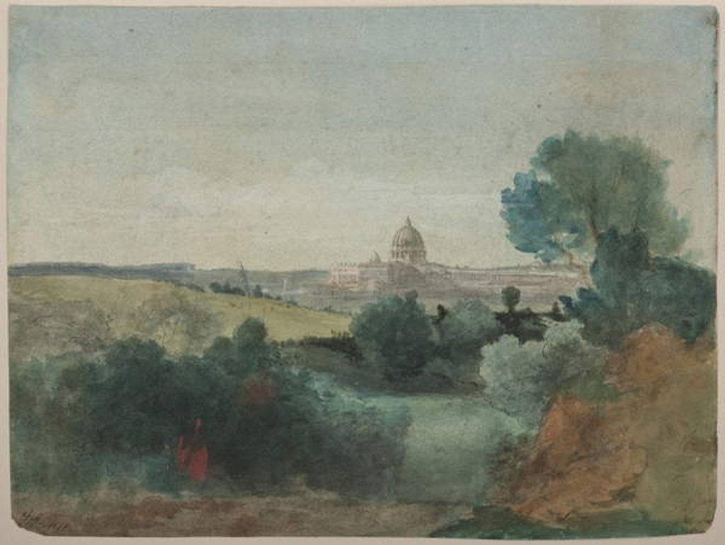 Detail of Saint Peter's seen from the Campagna, c.1850 by George Snr. Inness