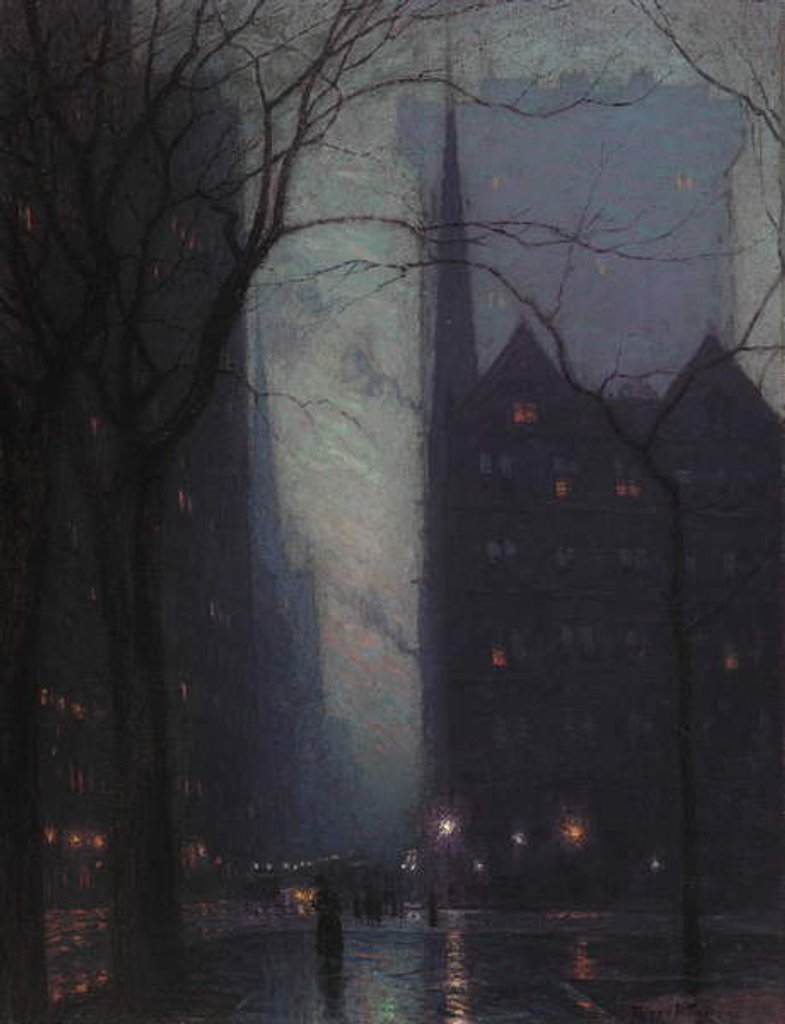 Detail of Fifth Avenue at Twilight, c.1910 by Lowell Birge Harrison