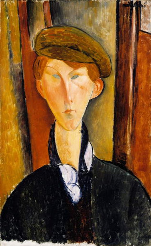 Detail of Young man with cap, 1919 by Amedeo Modigliani