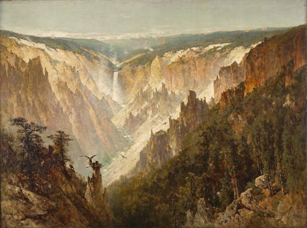Detail of The Grand Canyon of the Yellowstone, c.1884 by Thomas Hill