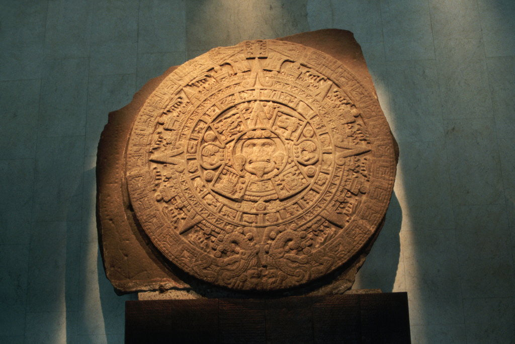 Detail of Aztec Carved Calendar Stone by Anonymous