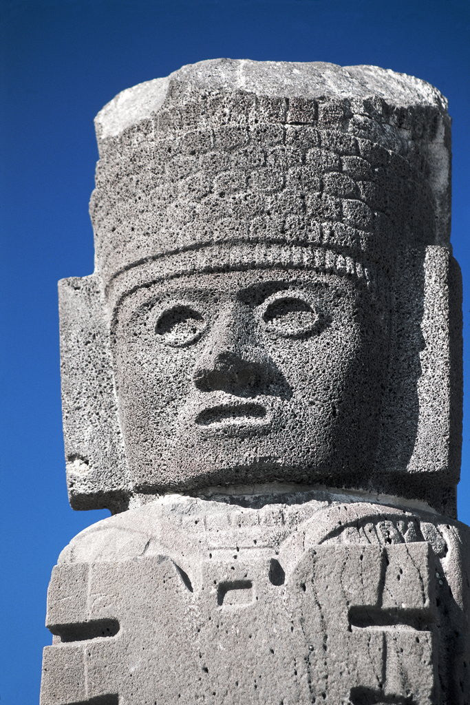 Detail of Detail Showing Warrior's Head from Atlantes Statues at the Temple of the Morning Star by Anonymous