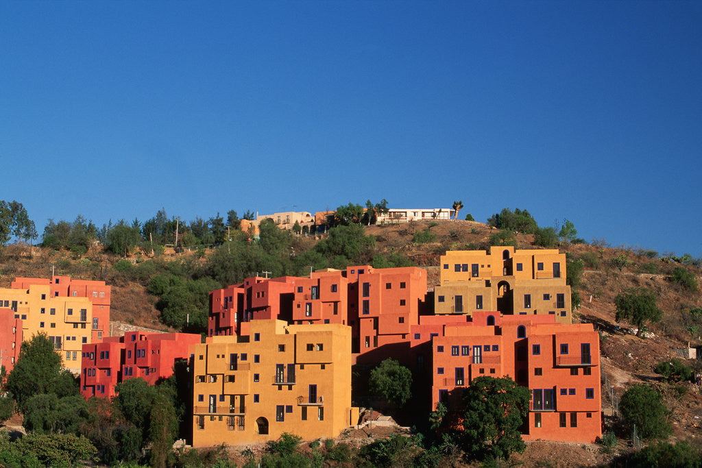 Detail of Apartment Houses Stacked on Hillside by Anonymous