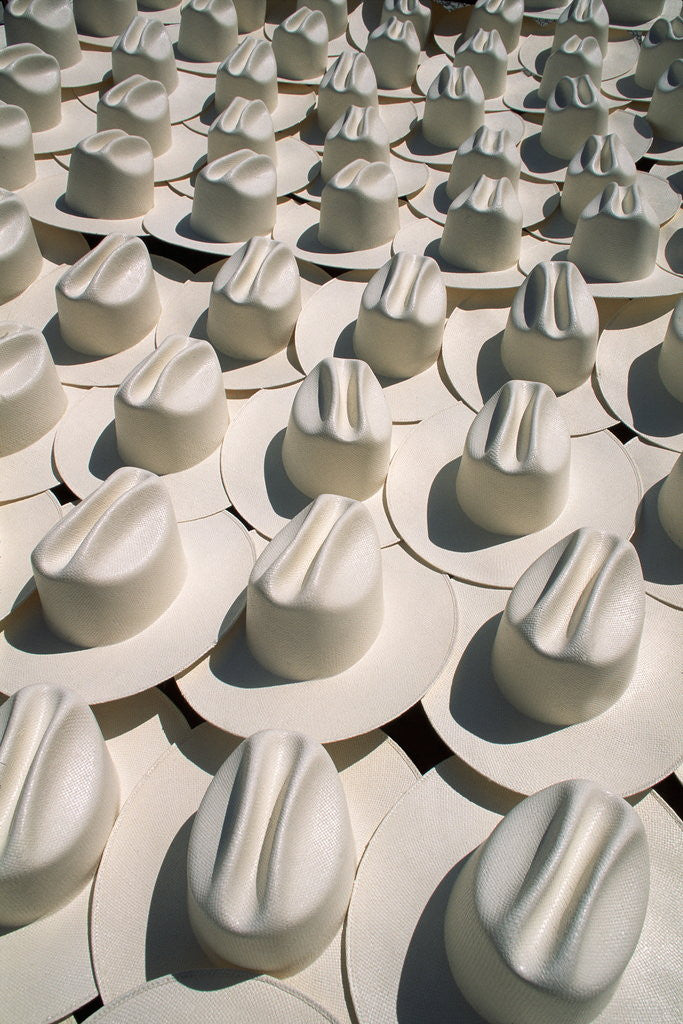 Detail of Rows of Cowboy Hats by Anonymous