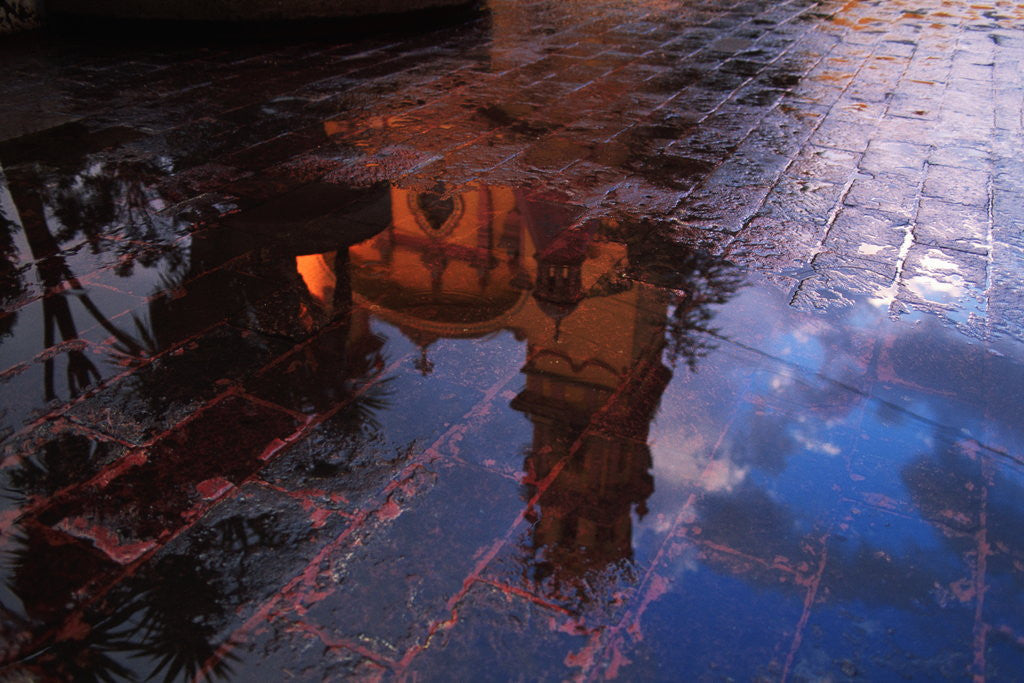 Detail of Church Reflected in Puddle by Anonymous