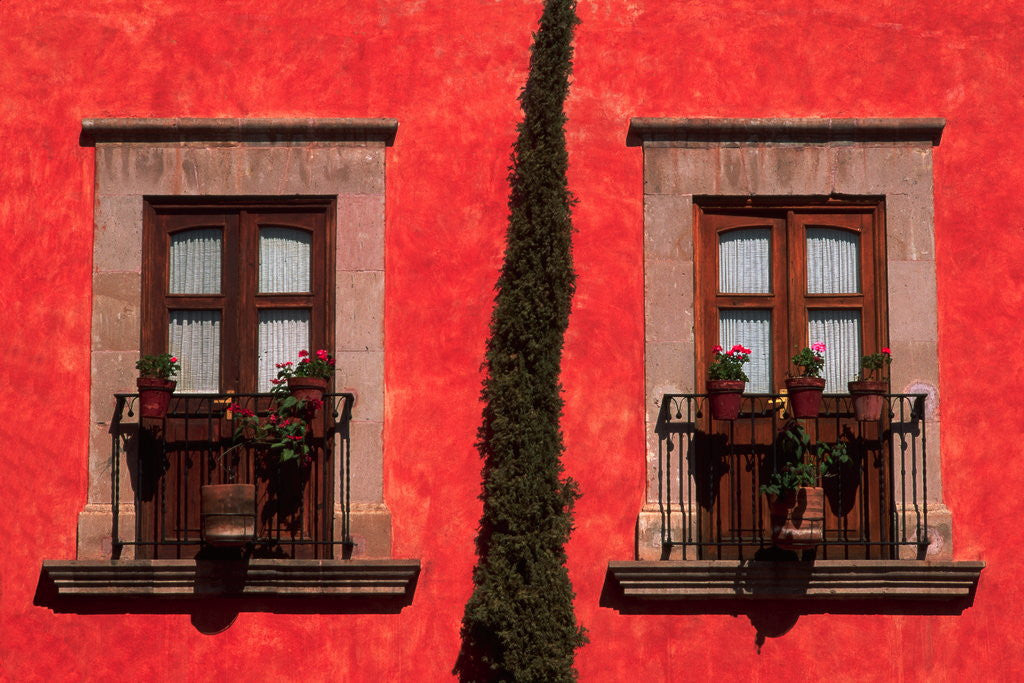 Detail of Two Balconies with French Doors by Anonymous
