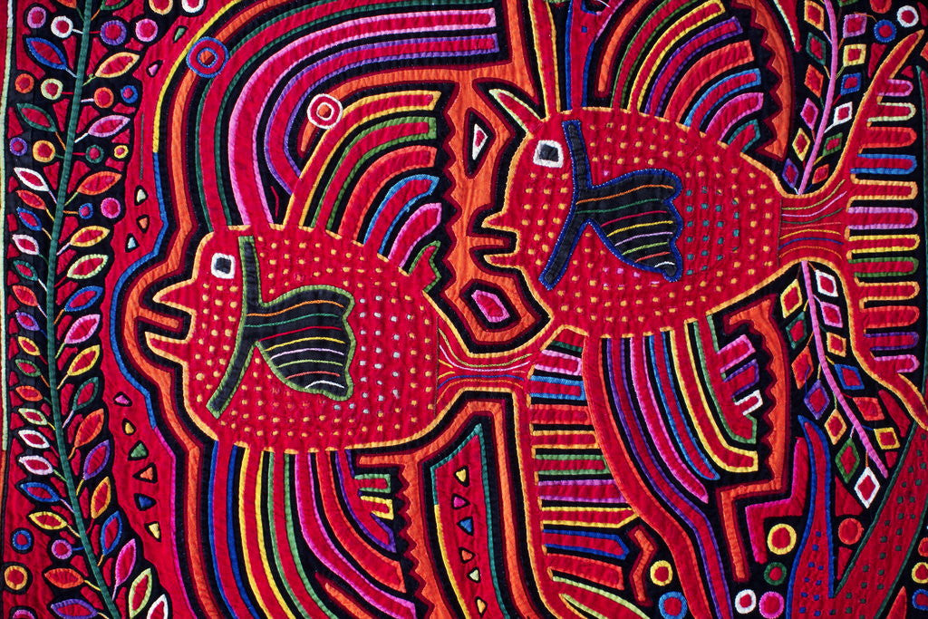 Detail of Detail of a Panamanian Cuna Mola with a Angel Fish by Anonymous