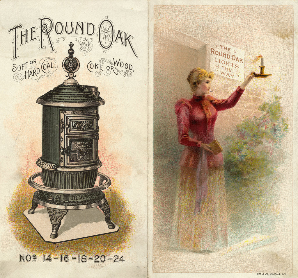 Detail of Advertisement for Coal Burning Stove by Anonymous