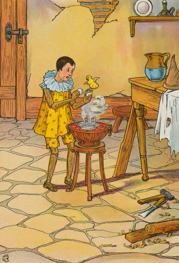 Detail of Pinocchio Holding Hatched Egg by Anonymous