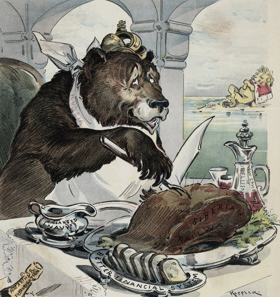 Detail of Political Cartoon Showing Conflict Between Russia and England by Anonymous